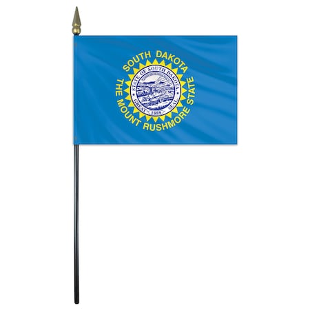 Global Flags Unlimited South Dakota Stick Flag 4"x6" E Gloss 200610